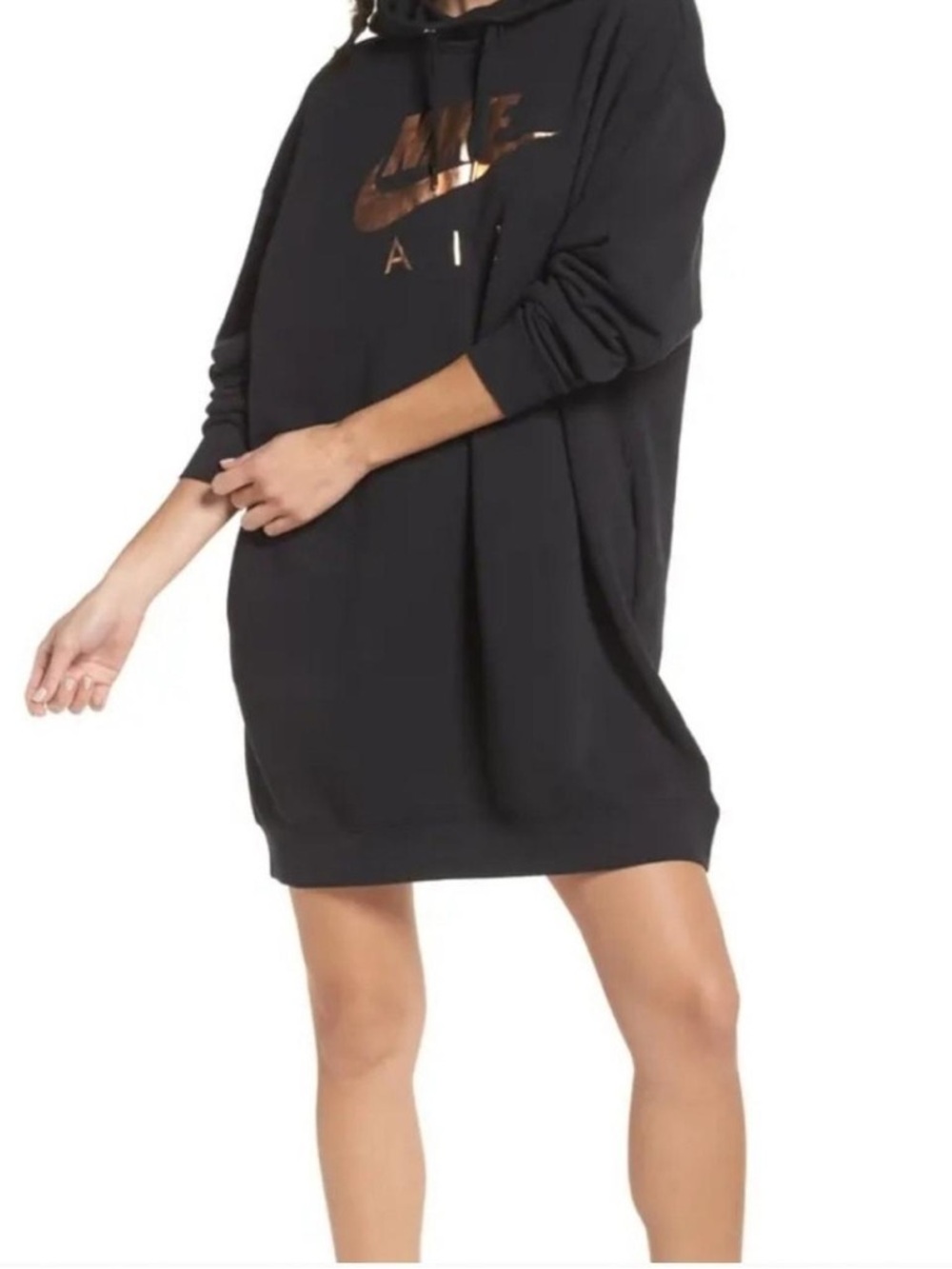 Nike Gray & Gold Hoodie Dress Sz M